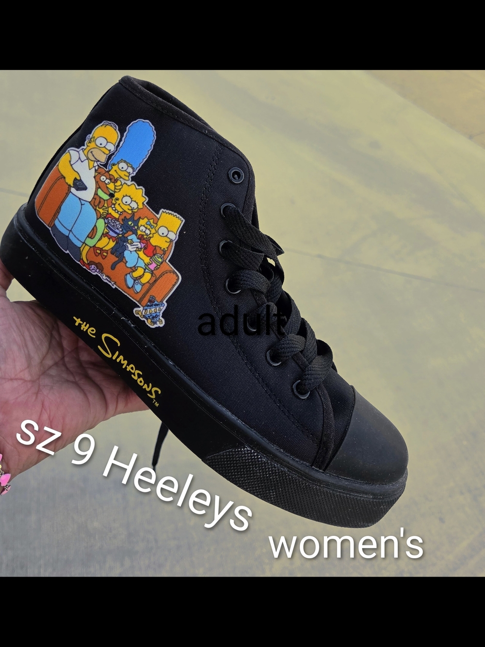Heelys Black Women's High-Top Sneakers with The Simpsons Graphic